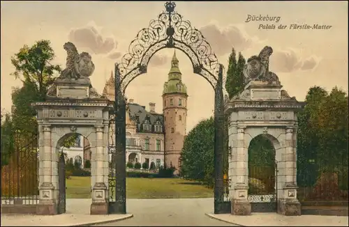 Ansichtskarte Bückeburg Palais der Fürstin-Mutter - Eingang coloriert 1909