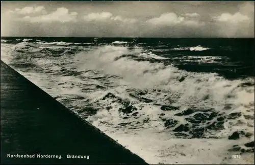 Ansichtskarte Norderney Strand, Brandung 1928
