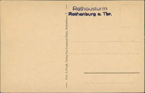 Ansichtskarte Rothenburg ob der Tauber Rathausuhr - Rathaus 1932