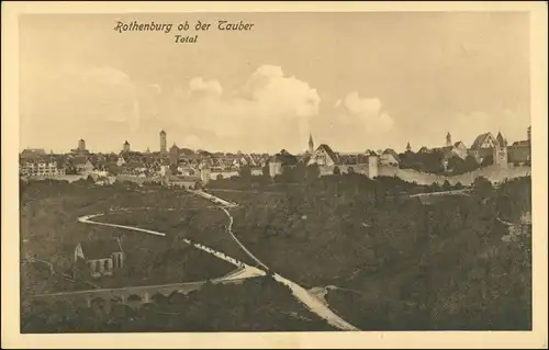 Ansichtskarte Rothenburg ob der Tauber Straßenpartie 1923