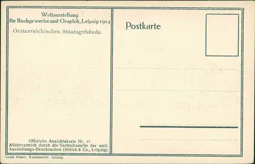 Ansichtskarte Leipzig Weltausstellung für Graphik - öst. Staatsgebäude 1914