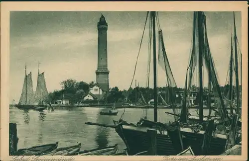 Osternothafen (Ostswine)-Swinemünde Warszów Świnoujście Hafen,Leuchtturm 1929