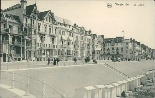 Postkaart Westende-Middelkerke Strandpromenade 1911