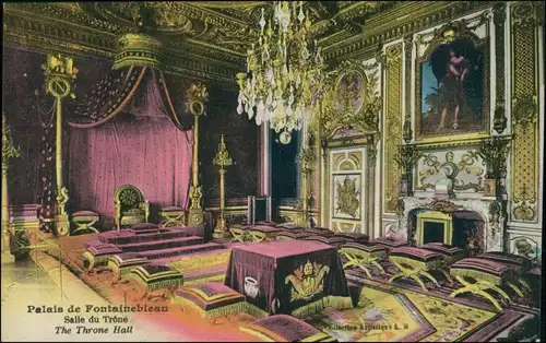 CPA Fontainebleau Chateaux/Salle du Trone - Schloss 1926