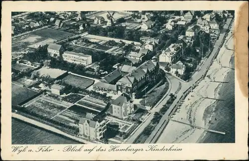 Ansichtskarte Wyk (Föhr) Luftbild Hamburger Kinderheim 1930