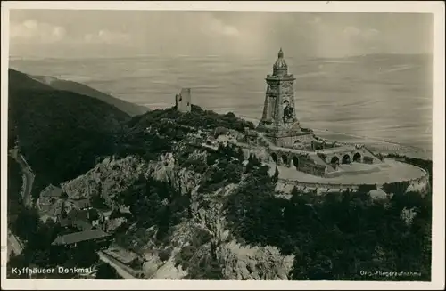 Kelbra (Kyffhäuser) Kaiser-Friedrich-Wilhelm/Barbarossa-Denkmal - Luftbild 1930