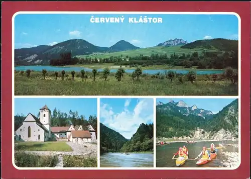 Červený Kláštor Národný park Pieniny, Kláštor, časť nádvoria, Rieka Dunajec 1985