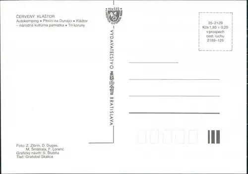 Červený Kláštor Autokemping, Pltníci na Dunajci, Kláštor, Tri koruny 1985