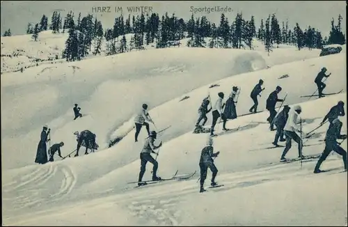Ansichtskarte Bad Harzburg Harz im Winter Sportgelände - Ski 1922