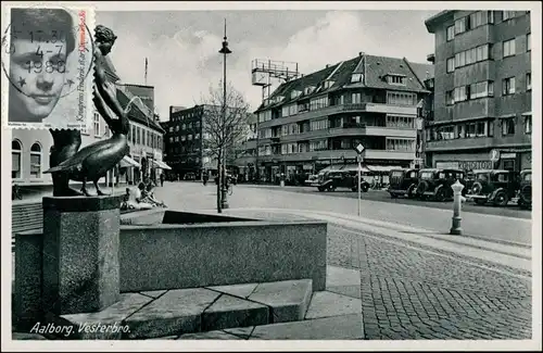 Postcard Aalborg Ålborg Vesterbro - Autos 1936