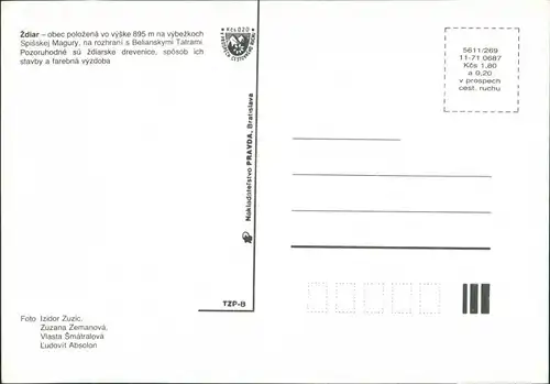 Postcard Morgenröthe Ždiar Zár Bauden, Trachten 1989