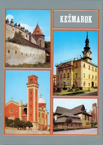 Postcard Kesmark Kežmarok Kirchen Burg 1987