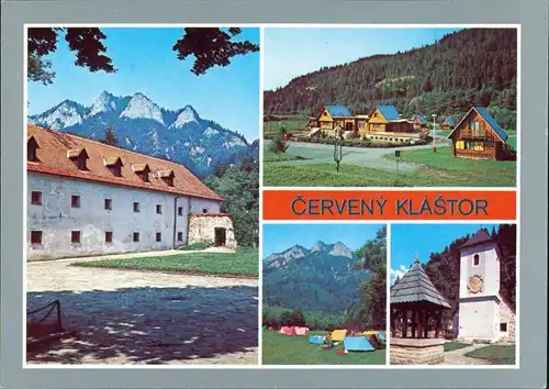 Postcard Červený Kláštor Zeltplatz, Kloster, Bungalow 1985