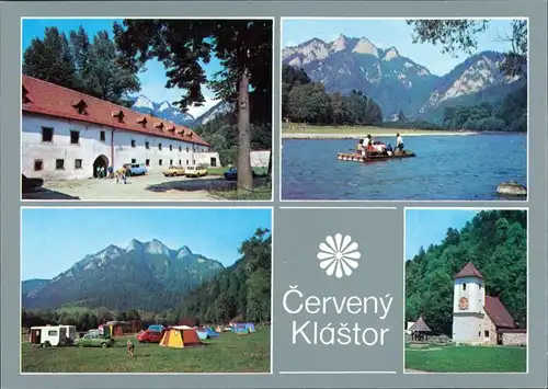 Postcard Červený Kláštor Kloster, Campingplatz, Floß 1989