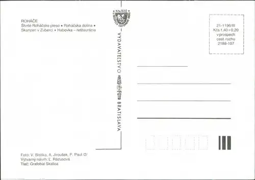 Zuberec Zuberzec Bölényfalu Štvrté Roháčske pleso, Roháčska   1985