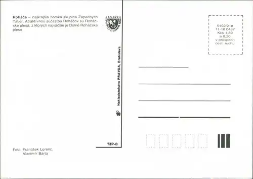 Zuberec Zuberzec Bölényfalu Rohácsgebirge/Roháče/Rohacze 1987