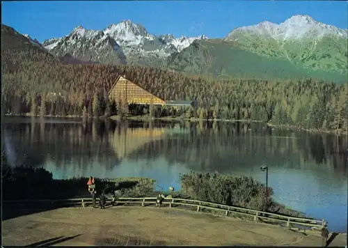 Vysoké Tatry Štrbské pleso s hotelom Patria, v pozadí Vysoká a Končistá 1987