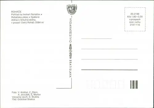 Zuberec Zuberzec Bölényfalu Pohľad na hrebeň Roháčov. Spálená dolina 1985