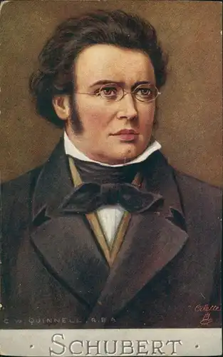 Komponisten Serie Oilette, FRANZ PETER SCHUBERT Porträt-Darstellung 1910