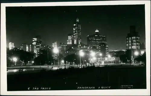 Postcard Sao Paulo Stadt bei Nacht 1930