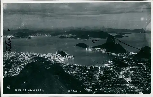 Postcard Rio de Janeiro Stadt bei Nacht 1930