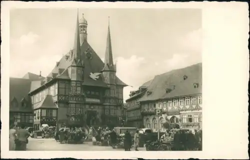 Ansichtskarte Wernigerode Rathaus, Friedenstaube 1952