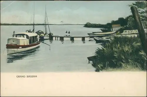 CPA Grand-Bassam Boot, Strand - Anlegestelle 1912
