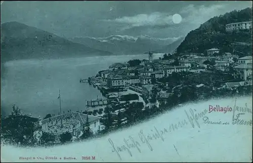 Cartoline Bellagio Stadt, Mondscheinitho 1899