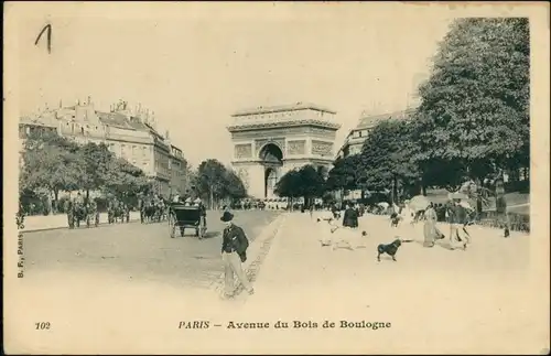 CPA Paris Avenue du Bois de Boulogne (Feldpost) 1915