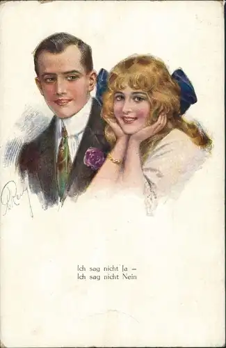 Ansichtskarte  Menschen/Soziales Leben - Liebespaare, Paar Künstlermotiv 1920