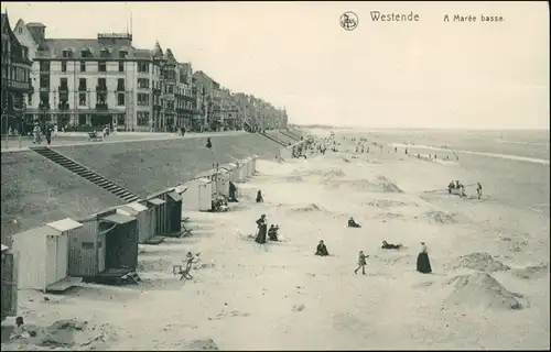 Postkaart Westende-Middelkerke Promenade, Strand 1912