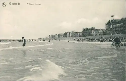Postkaart Westende-Middelkerke Badeleben, Strand 1911
