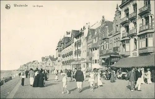 Postkaart Westende-Middelkerke Promenade - Geschäfte 1911