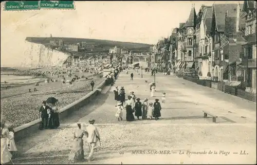 CPA Mers-les-Bains La Promenade de la Plage 1912