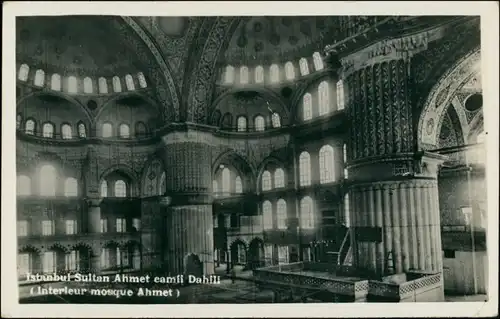 Istanbul Konstantinopel | Constantinople Sultan-Ahmed-Moschee Innen 1938