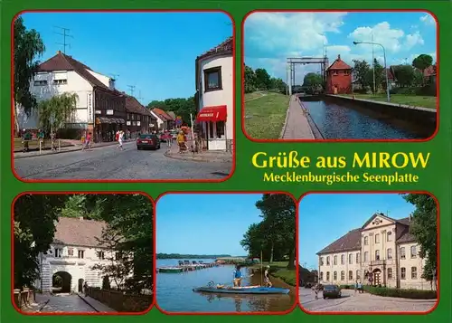 Mirow Kanalschleuse, Geschäfte, Unteres Schloss, Bootsanlegestelle 1995