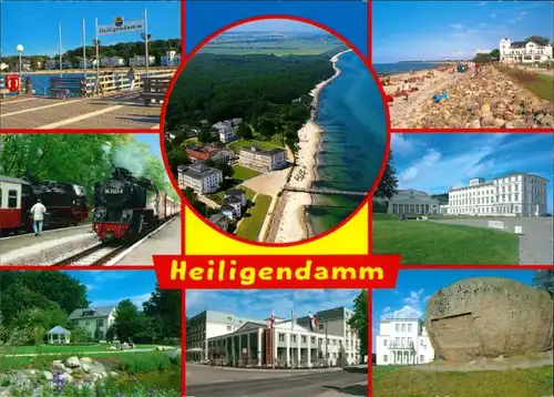 Heiligendamm-Bad Doberan Promenade, Strand, Dampflok, Luftbild 1995