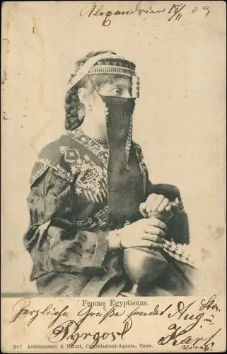 Postcard Ägypten (allgemein) Trachten - Typen (Ägypten) Frau 1908