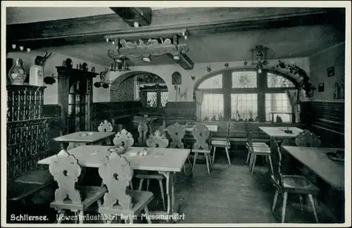 Ansichtskarte Schliersee Löwenbräustüberl Messerwirt - Ofen 1940