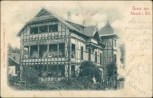 CPA Illzach Illzig Gatshaus zum Bauernhaus Elsaß  	Mulhouse 1899