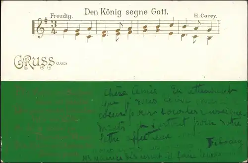 Ansichtskarte .Sachsen Patriotika Sachsen Fen König segne Gott 1901