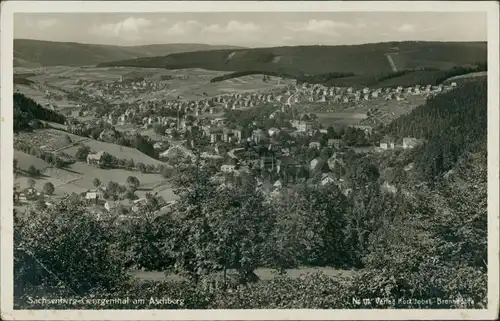 Sachsenberg-Georgenthal-Klingenthal Umland-Ansicht, Aschberg Blick  Tal 1940