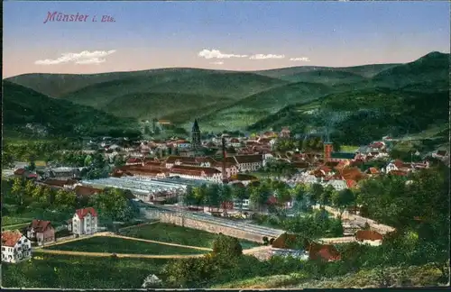 Münster (Elsass) Munster (Haut-Rhin) Gesamtansicht aus der Totale 1910