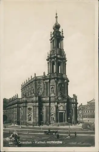 Innere Altstadt-Dresden Pferde Fuhrwerk Platz an der Hofkirche 1928