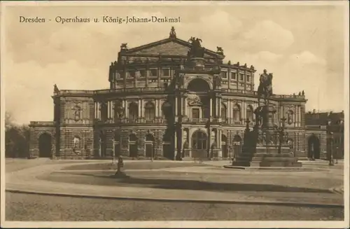 Innere Altstadt-Dresden Semperoper Opernhaus König-Johann-Denkmal 1920