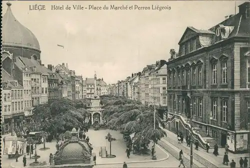 Lüttich  Lüttich (Liège) Hotel de Ville Place du Marché Perron Liégeois 1910
