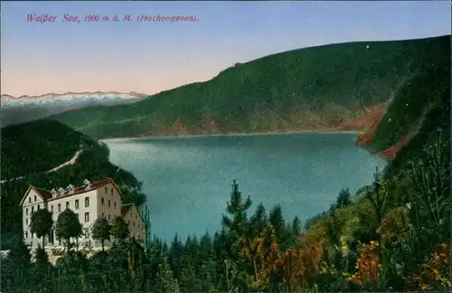 .Frankreich Hochvogesen Blick über Weißer See Hotel am Ufer 1910