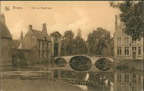 Brügge Brugge | Bruges Pont du Béguinage, Brücken Partie, Wohnhäuser 1910