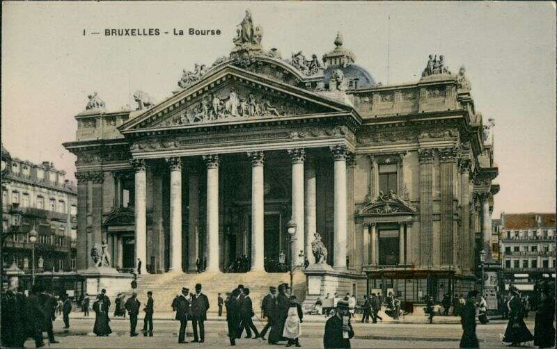 Ak Bruxelles Brussel La Bourse Strassenpartie Mit Blick Auf Die Borse Nr Oldthing Ansichtskarten Benelux