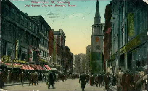 Postcard Boston Washingtonstreet 1920
